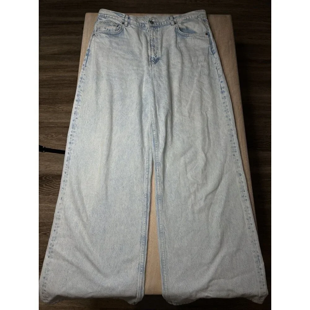 Reformation Cary High Rise Slouchy Wide Leg Jeans Shasta Light Wash Size 32